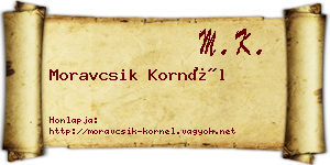 Moravcsik Kornél névjegykártya